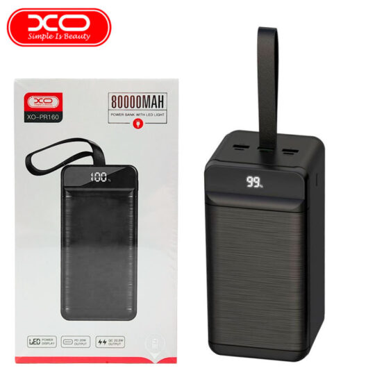 XO - PR160 80000mAh Power Bank With Led Light 22.5W