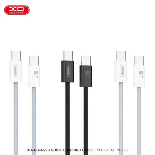 XO - Nb-Q273 Quick Charging Cable Type-C To Type-C 60W - White