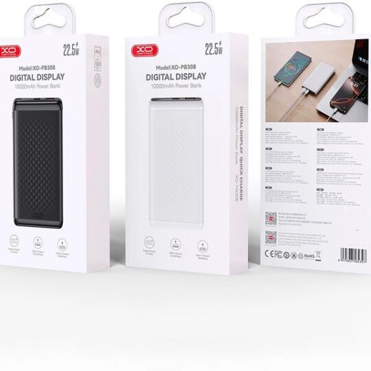 XO - PB308 Digital Display 10000mAh Power Bank 22.5W