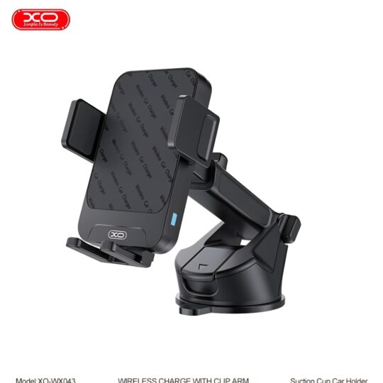 XO - WX043 Wireless Charge With Clip ARM Suction Cup Car Holder