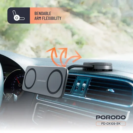 Porodo - Vacuum & Adhesive Magnetic Car Mount